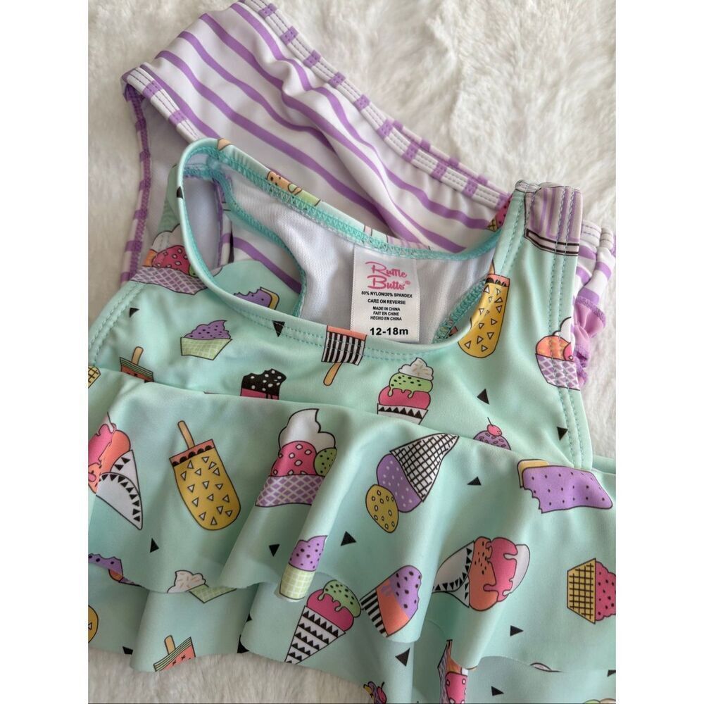Ruffle Butts Ice Cream Bathing Suit Size 12-18 Months